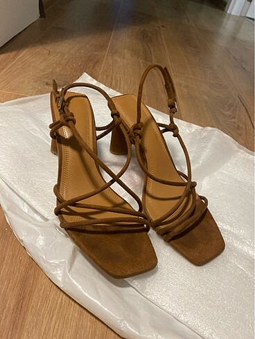 38 Beden kahverengi Renk Yazlık Topuklu Sandalet