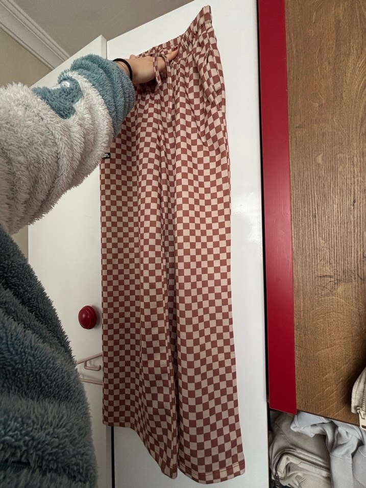 Dama desenli alt eşofman-pantolon  - Görsel 4