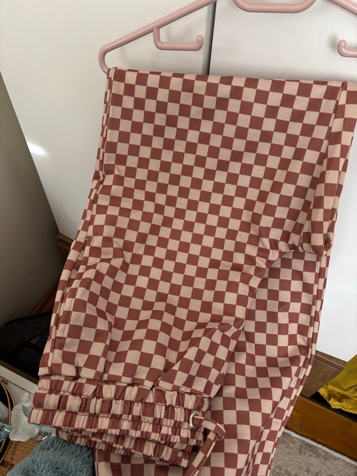 Dama desenli alt eşofman-pantolon  - Görsel 5