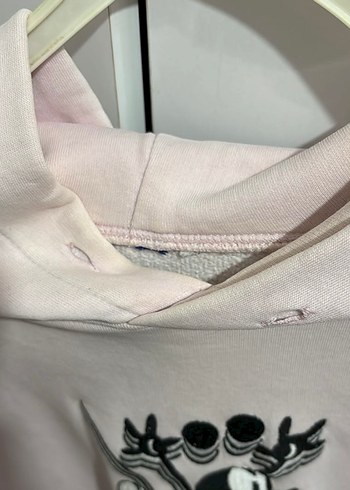 Pembe Kapüşonlu Baskılı Kadın Sweatshirt - Görsel 4