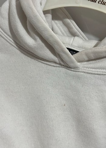 Beyaz Kapüşonlu Rahat Kesim Sweatshirt zara - Görsel 3