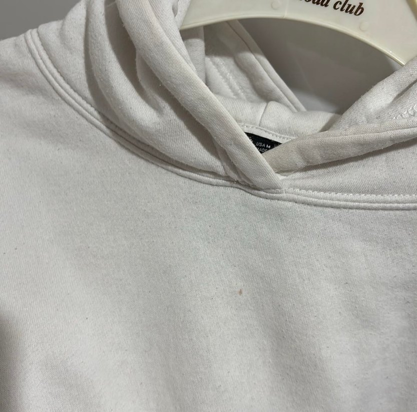 Beyaz Kapüşonlu Rahat Kesim Sweatshirt zara - Görsel 3