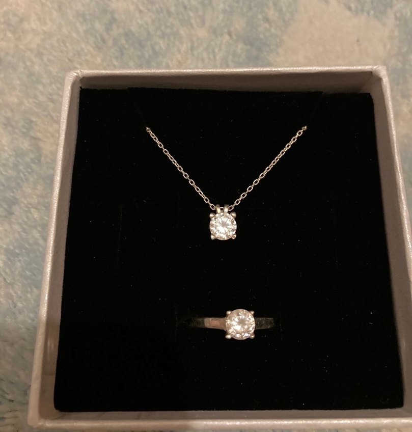 Glorria Mini gümüş Renkli taşlı Kolye ve Yüzük - Görsel 2