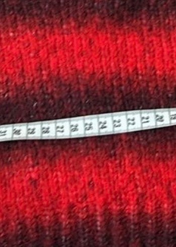 Kırmızı Batik Desenli Triko Kadın Kazak - Görsel 6