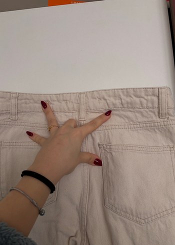 Bej Düğmeli Midi Kadın  Pantolon - Görsel 2