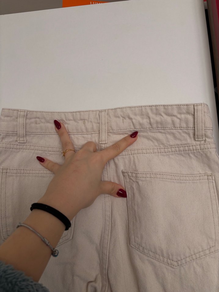 Bej Düğmeli Midi Kadın  Pantolon - Görsel 2