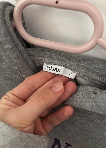 Gri Baskılı Kadın Sweatshirt Kapüşonlu - Görsel 3