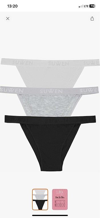Suwen Suwen 6?lı pamuklu slip külot