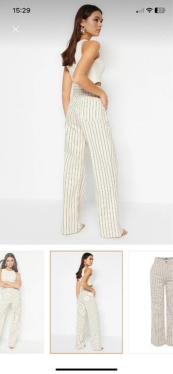 Trendyol & Milla Çizgili Jeans Pantolon