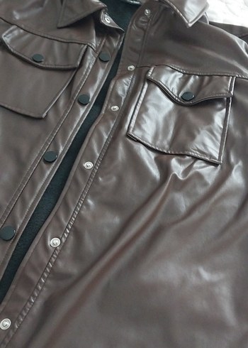 Kahverengi Deri Ceket - Görsel 3