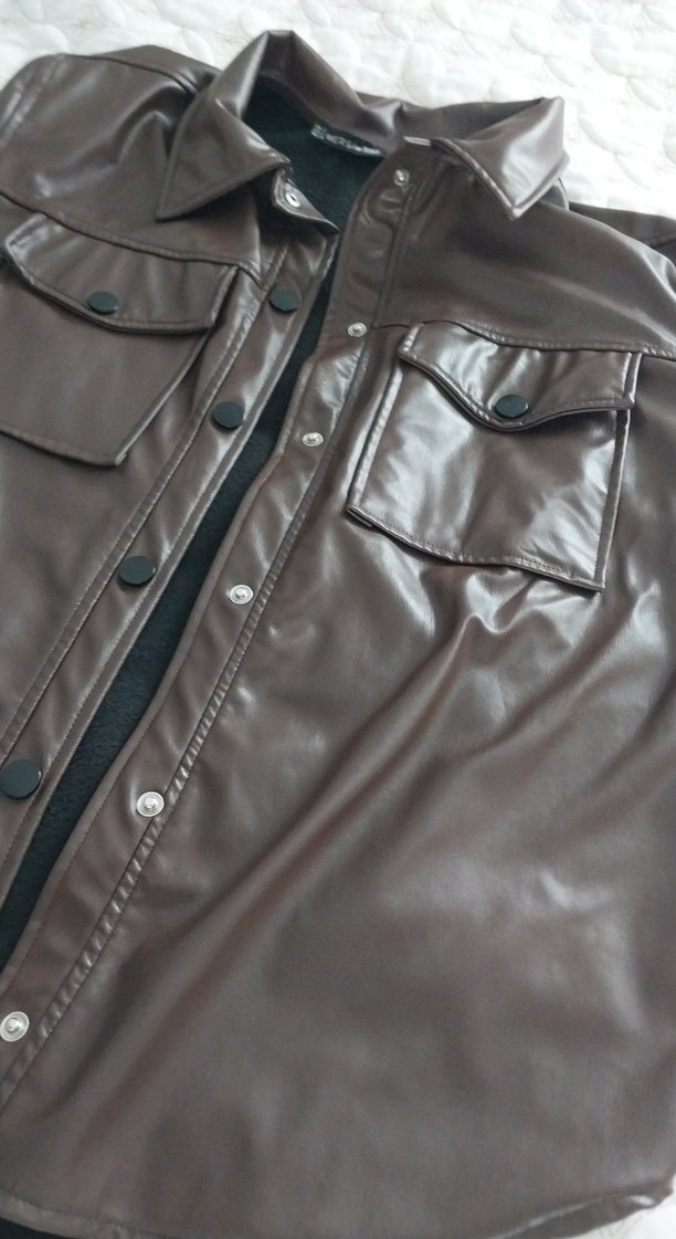 Kahverengi Deri Ceket - Görsel 3