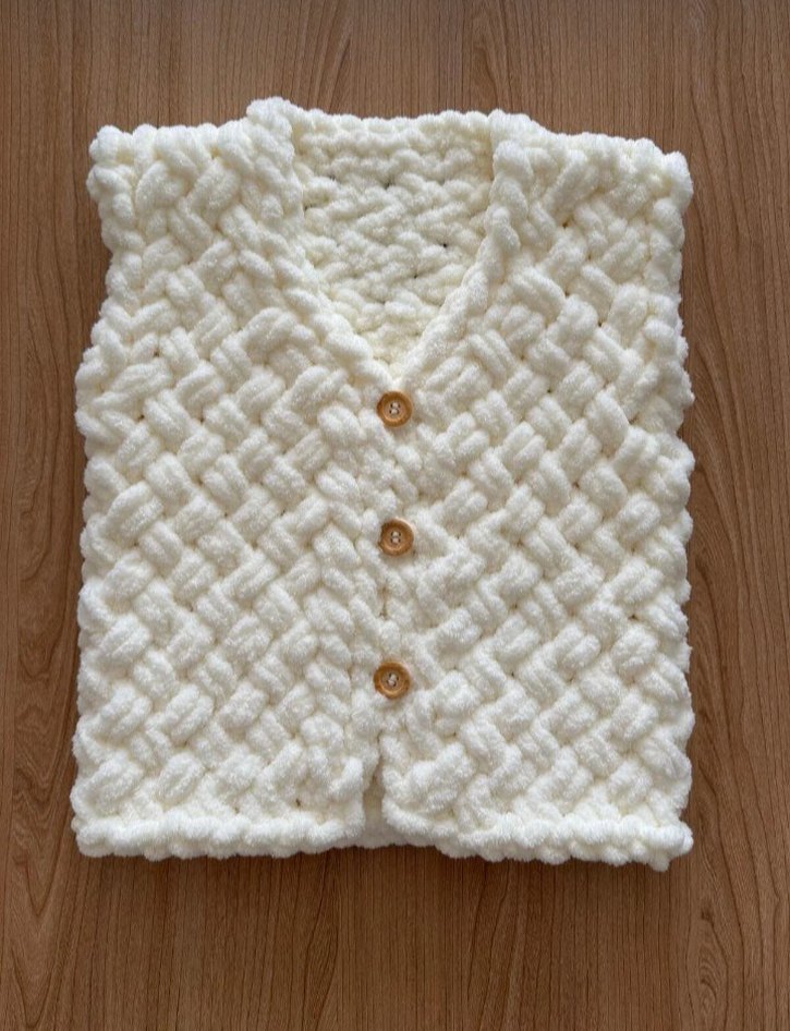 El Örgüsü puffy Bebek Çocuk Yeleği - Görsel 2