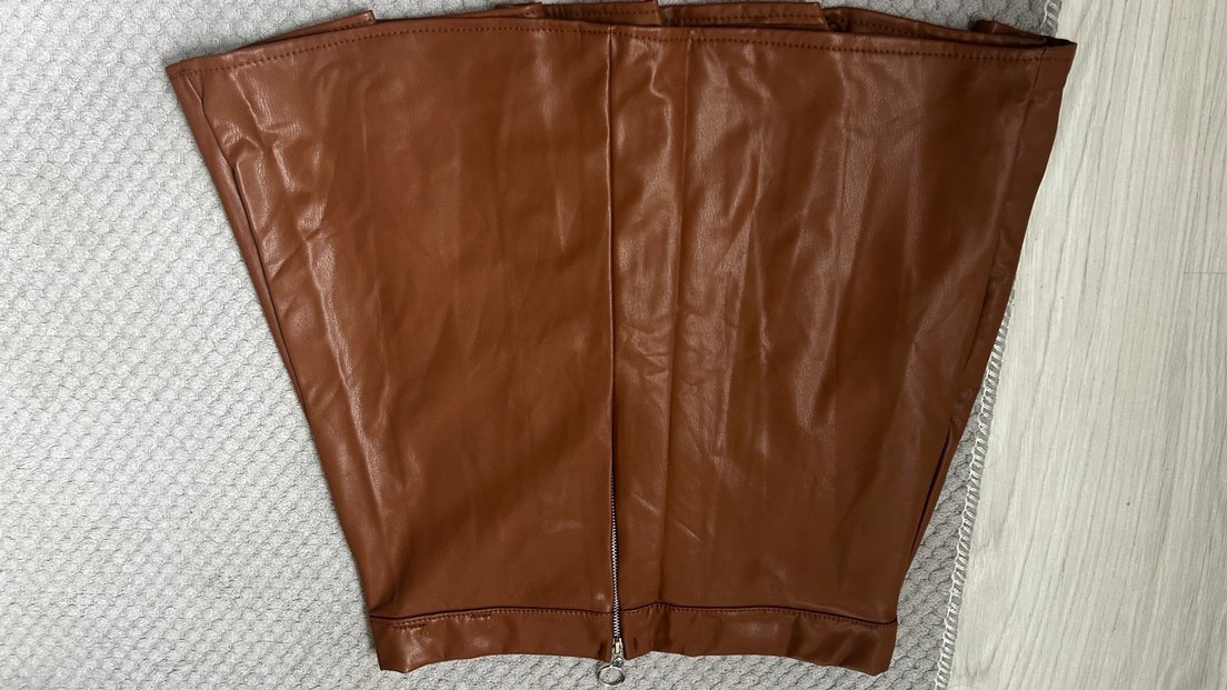 Kadın Kahverengi Deri etek - Görsel 3