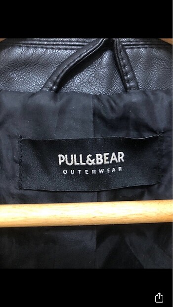 Pull and Bear PULL&BEAR siyah deri ceket