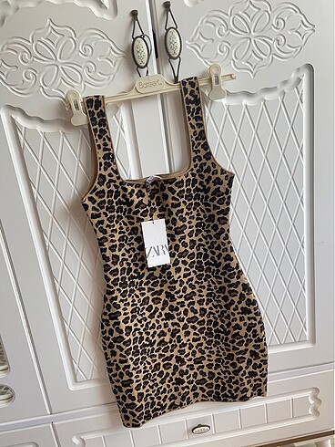Zara Zara Triko Leopar Elbise