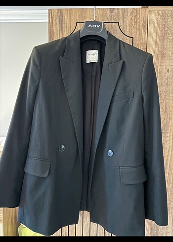 Düğmeli Siyah Kadın Blazer Ceket