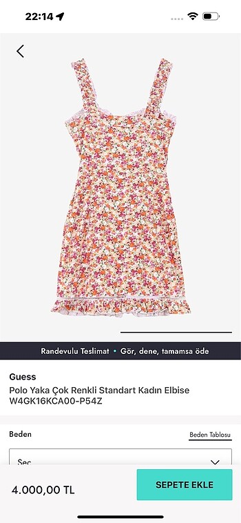 Guess M beden tek adet