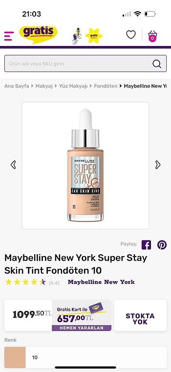Maybelline 10 numara