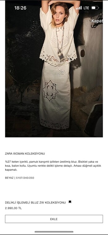 Tek adet s beden