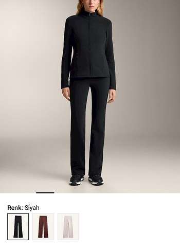 Dikişsiz Yüksek Belli Siyah Bootcut Pantolon - Görsel 2