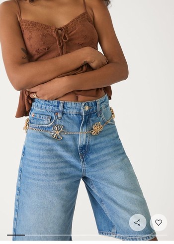 Bol Kesim Midi Denim Kadın Jean