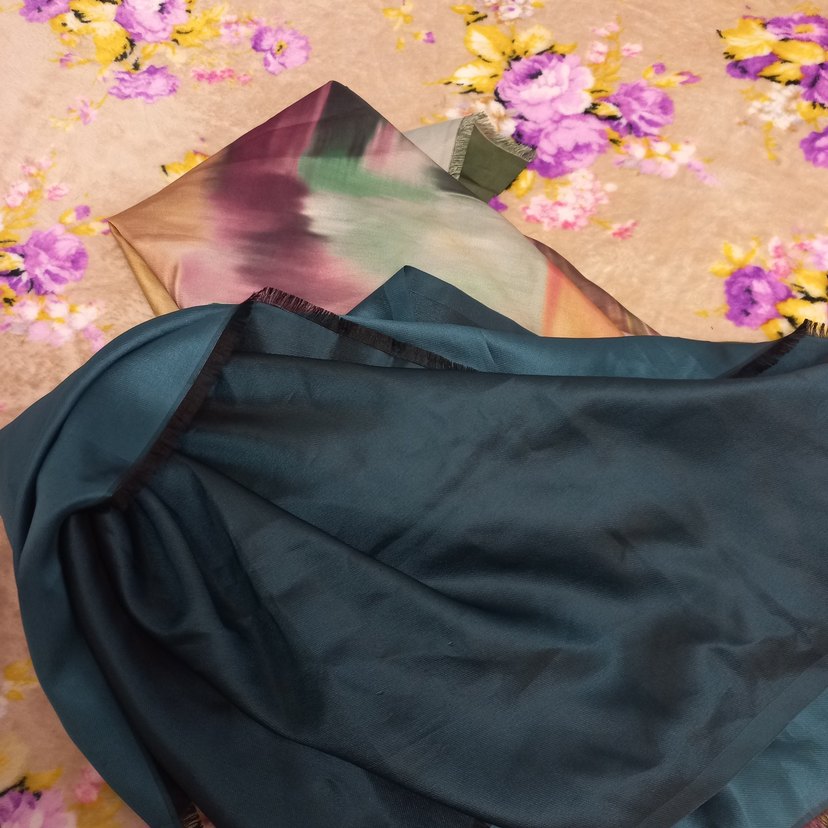 Çok Renkli, İpeksi Kadın Fular - Görsel 4