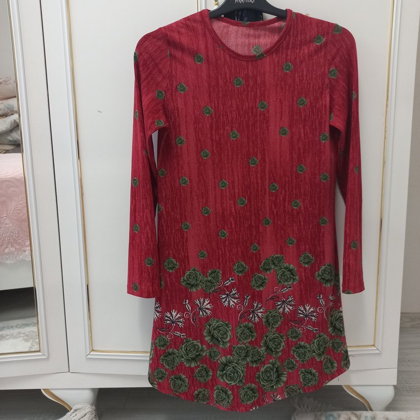 Bordo Bohem Uzun Kollu Tunik - Görsel 2