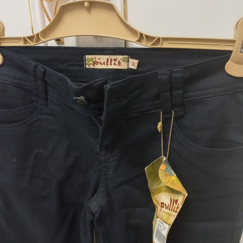 koyu lacivert Baskılı Kadın Kot Pantolon - Görsel 4