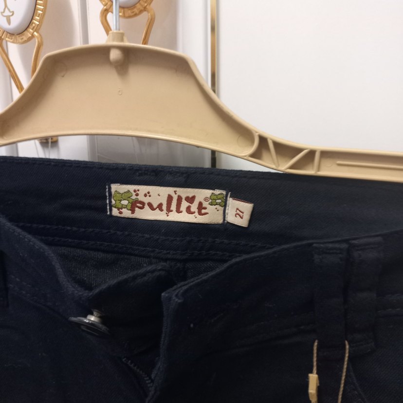 koyu lacivert Baskılı Kadın Kot Pantolon - Görsel 3