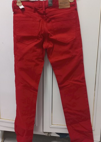 Kırmızı Kadın Pantolon - Görsel 5
