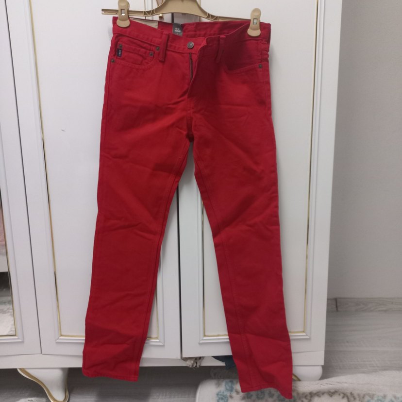 Kırmızı Kadın Pantolon - Görsel 2