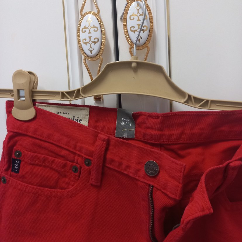 Kırmızı Kadın Pantolon - Görsel 4