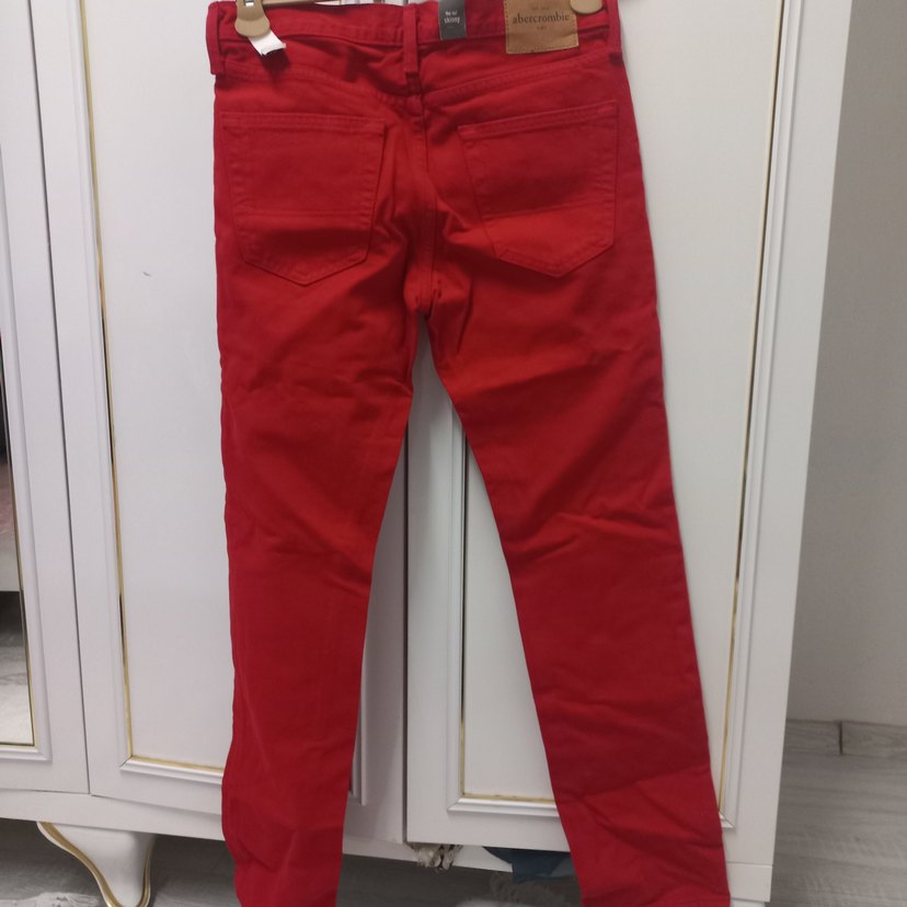 Kırmızı Kadın Pantolon - Görsel 5