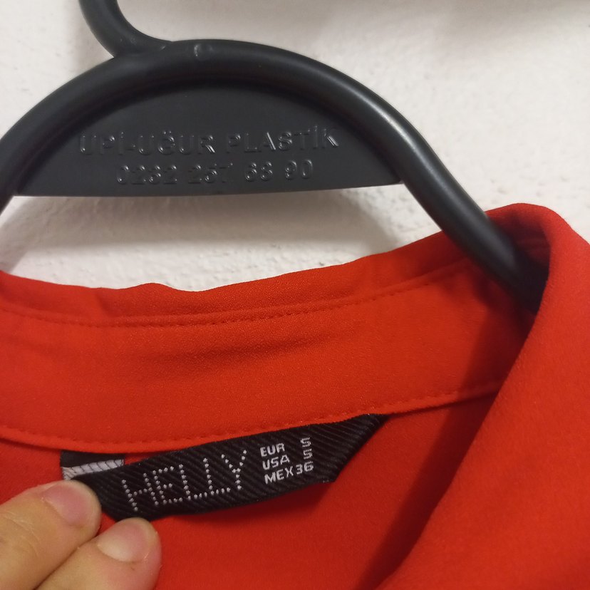 mercan renkUzun Kollu Kadın Gömlek - Görsel 3