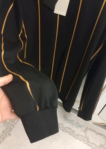 Siyah Çizgili Erkek Sweatshirt - Görsel 3