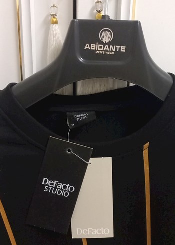 Siyah Çizgili Erkek Sweatshirt - Görsel 4