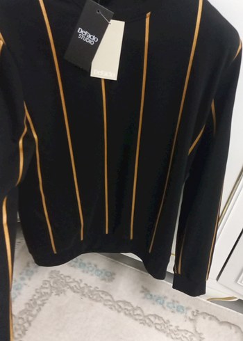 Siyah Çizgili Erkek Sweatshirt - Görsel 2