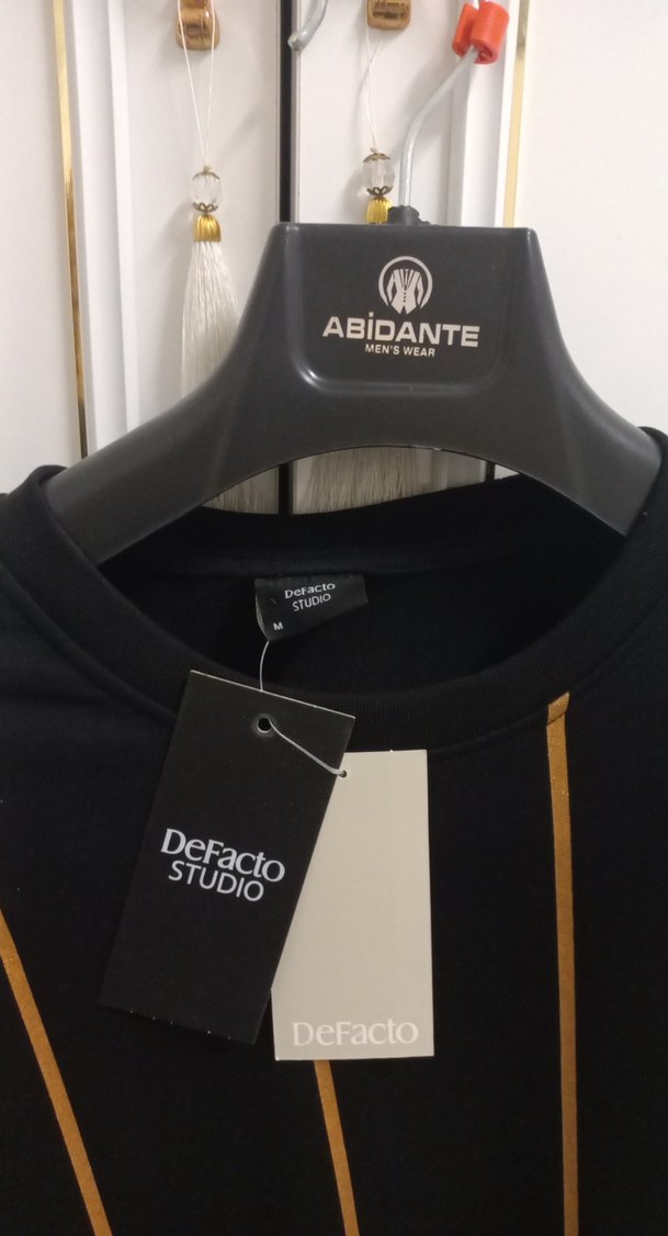 Siyah Çizgili Erkek Sweatshirt - Görsel 4