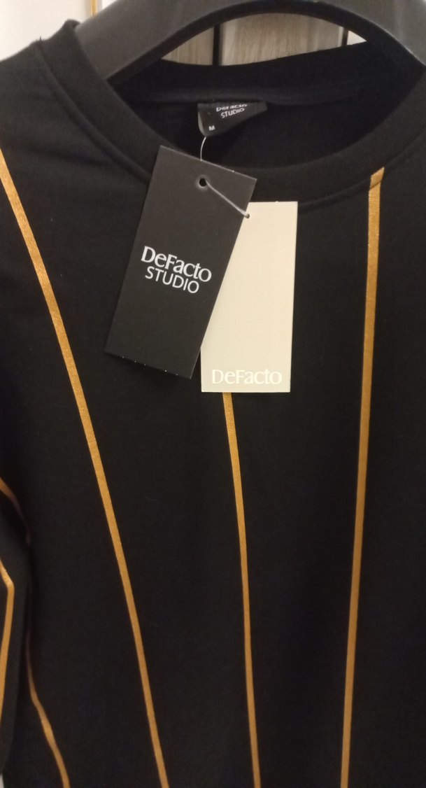 Siyah Çizgili Erkek Sweatshirt - Görsel 5