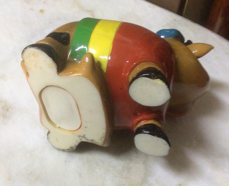 Renkli Oturan İnek kumbara - Görsel 3