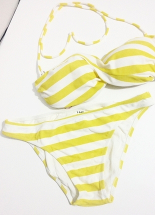 T-Box Beyaz-Sarı Bikini