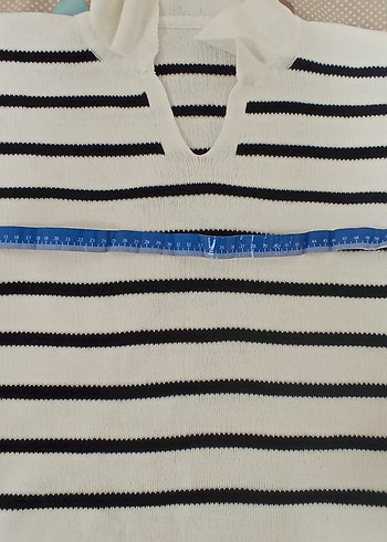 Çizgili Uzun Kollu Kadın Triko - Görsel 4