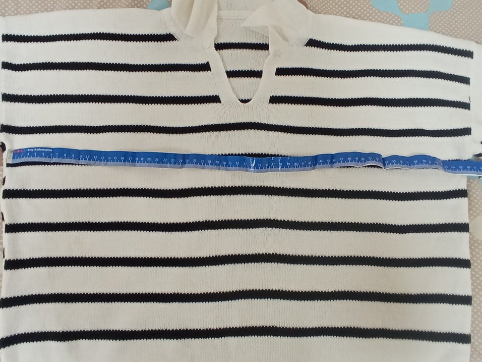 Çizgili Uzun Kollu Kadın Triko - Görsel 4