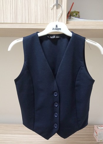 Düğmeli lacivert Kadın Yelek - Görsel 5