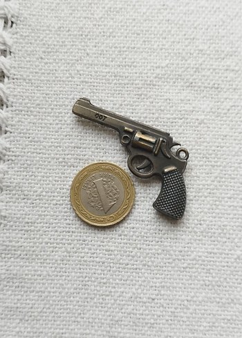 Gri Minyatür Oyuncak Tabanca