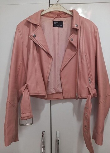 Bershka Pembe Deri Ceket