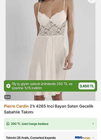 Pierre Cardin Pierre cardin 2li saten gecelik takımı