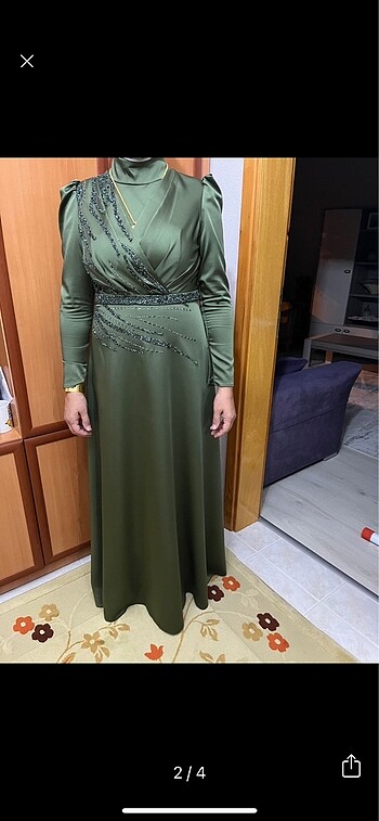 Diğer Yeşil tesettür abiye elbise
