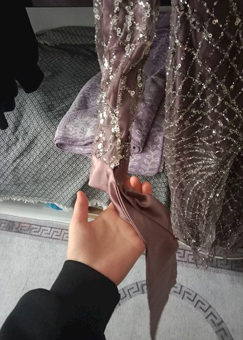 42 Beden kahverengi Renk tesettür abiye