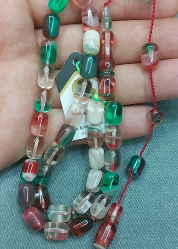 Bohem Çok Renkli Kehribar Tesbih - Görsel 2